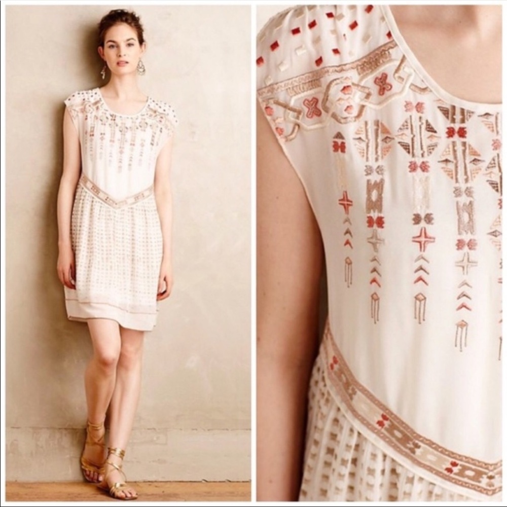 Anthropologie One September Embroidered Dress